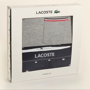 Lacoste Gray 2 piece Pocket Long Sleeve T PJ Set